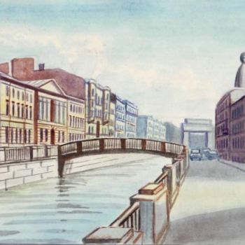 绘画 标题为“Канал Грибоедова в…” 由Павел Аш, 原创艺术品