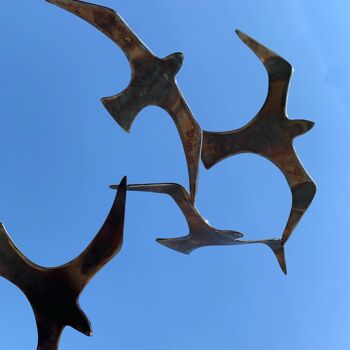 Rzeźba zatytułowany „Gull Birds Sculptur…” autorstwa Ase, Oryginalna praca, Metale