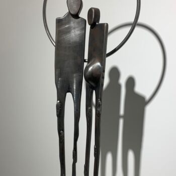 Sculpture titled "Pregnant Woman and…" by Ase, Original Artwork, Metals
