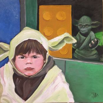 Painting titled "Yoda" by Nathalie Aseeva, Original Artwork, Acrylic