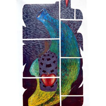 Druckgrafik mit dem Titel "alarming-nature.jpg" von Ashish Deshmukh, Original-Kunstwerk, Radierung
