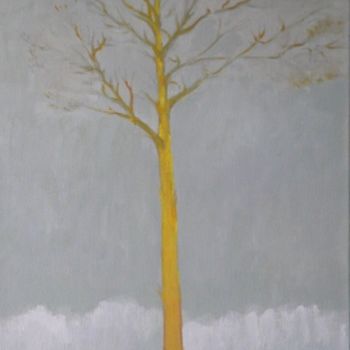 Painting titled "Yellow Acacia Portr…" by Ashot Kirakosyan, Original Artwork