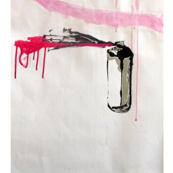 Dessin intitulée "Pink" par Ashok Das, Œuvre d'art originale, Fusain