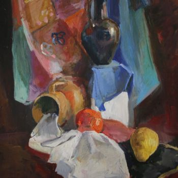 Schilderij getiteld "Fatigue" door Ashot Bagratooney, Origineel Kunstwerk, Olie