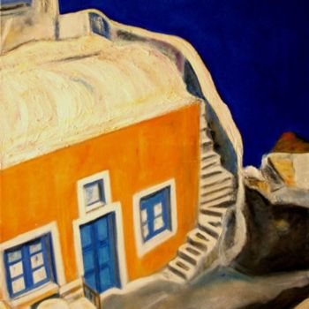 Peinture intitulée "Maison grecque" par Mich'L Barö, Œuvre d'art originale