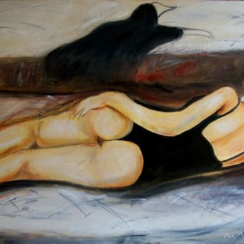 Peinture intitulée "Femme allongée" par Mich'L Barö, Œuvre d'art originale