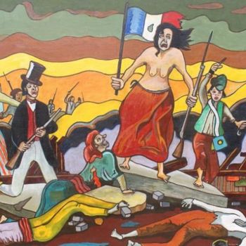 Pintura titulada "La liberté guidant…" por Yves André, Obra de arte original, Oleo