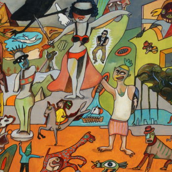 Pintura intitulada "Gangnam style" por Yves André, Obras de arte originais, Óleo