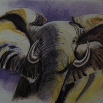 Drawing titled "l'éléphant" by Annie Sillard, Original Artwork