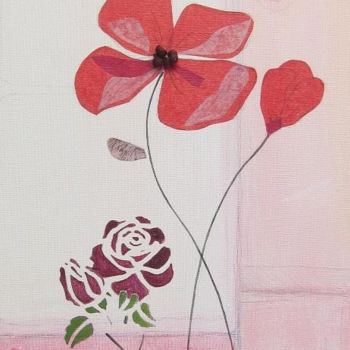 Painting titled "Joli coquelicot mes…" by Anne Sisun Kermarrec, Original Artwork, Other