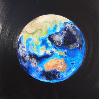Peinture intitulée "La terre vue du ciel" par Anne Sisun Kermarrec, Œuvre d'art originale