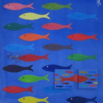 Картина под названием "Sardines avant la b…" - Anne Sisun Kermarrec, Подлинное произведение искусства