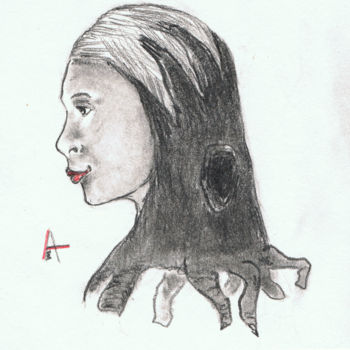 Drawing titled "Tree girl" by Askew Mind, Original Artwork, Pencil