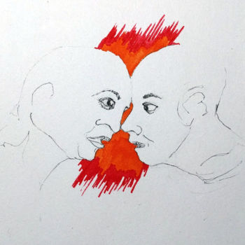 Tekening getiteld "Mind Crushing" door Askew Mind, Origineel Kunstwerk, Inkt