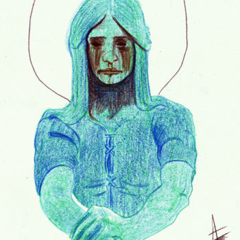 Dessin intitulée "Haserot Angel" par Askew Mind, Œuvre d'art originale, Crayon