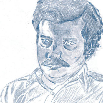 Drawing titled "Don Pablo" by Askew Mind, Original Artwork, Pencil