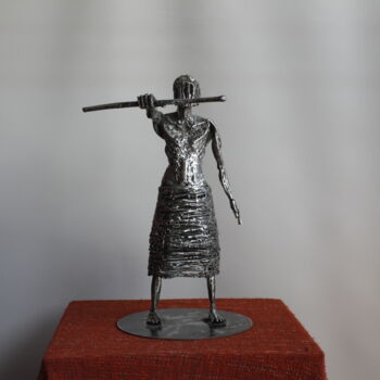 Skulptur mit dem Titel "Zaqar The Dream God" von Aslan Selçuk Arık, Original-Kunstwerk, Metalle
