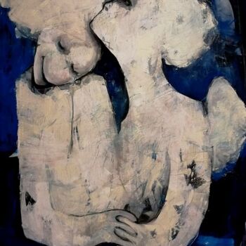 「angel」というタイトルの絵画 Aslan Ünsalによって, オリジナルのアートワーク, アクリル ウッドストレッチャーフレームにマウント