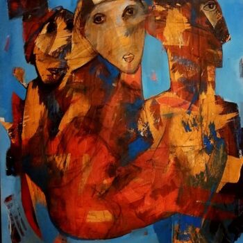 「THREE」というタイトルの絵画 Aslan Ünsalによって, オリジナルのアートワーク, アクリル