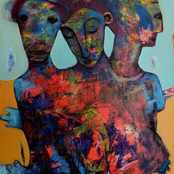 Peinture intitulée "hmn" par Aslan Ünsal, Œuvre d'art originale, Acrylique