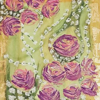 Schilderij getiteld "Vintage Roses" door Aslihan Arslan, Origineel Kunstwerk, Acryl