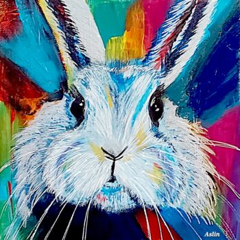 "M. Bunny" başlıklı Tablo Aslihan Arslan tarafından, Orijinal sanat, Akrilik Ahşap Sedye çerçevesi üzerine monte edilmiş