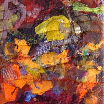 "Jardin jaune.jpg" başlıklı Tekstil Sanatı Jean Pierre Avonts-Saint-Lager tarafından, Orijinal sanat, Kumaş Karton üzerine m…