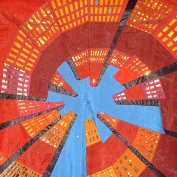 Art textile intitulée "Wall street" par Jean Pierre Avonts-Saint-Lager, Œuvre d'art originale, Tissu