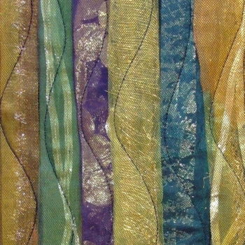 Textile Art με τίτλο "Rayures 1" από Jean Pierre Avonts-Saint-Lager, Αυθεντικά έργα τέχνης, Ύφασμα Τοποθετήθηκε στο Χαρτόνι