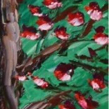 Painting titled "Blooming in Green I" by Sybille Asloun, Original Artwork