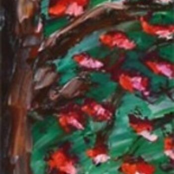 Painting titled "Blooming in Green II" by Sybille Asloun, Original Artwork