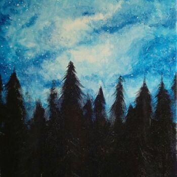 Painting titled "Starry Night" by Asma ., Original Artwork, Acrylic