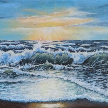 Malerei mit dem Titel "Sunrise" von Asma ., Original-Kunstwerk, Acryl