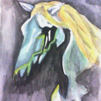 Painting titled "horse" by Asmaa Fairuz, Original Artwork