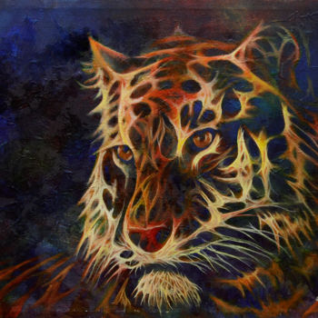 Peinture intitulée "Tiger Series II" par Asmadi Sair, Œuvre d'art originale, Acrylique
