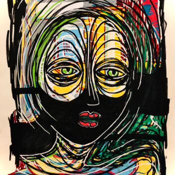 Peinture intitulée "Fatigue" par Asmae Brahimi, Œuvre d'art originale, Acrylique