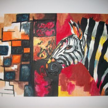 Dessin intitulée "Soul of the Zebra" par Ashley Spencer, Œuvre d'art originale, Autre