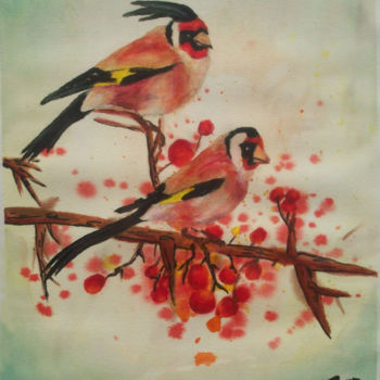 Dessin intitulée "Love Birds" par Ashley Spencer, Œuvre d'art originale, Autre