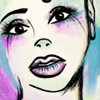 Рисунок под названием "Colorful Woman" - Ashley Spencer, Подлинное произведение искусства, Другой