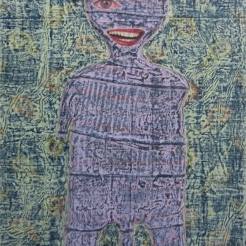 Collagen mit dem Titel "Le Fâ" von Real Artist Assamagan, Original-Kunstwerk, Textilien