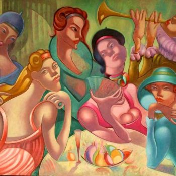 Malerei mit dem Titel "The venetians" von Tsvetomir Assenov, Original-Kunstwerk, Öl