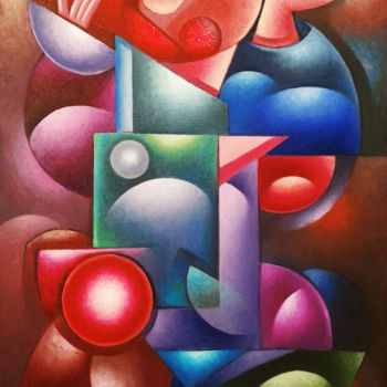 Картина под названием "L'ange mécanique VII" - Tsvetomir Assenov, Подлинное произведение искусства, Масло