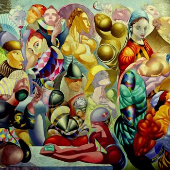 Peinture intitulée "Univers parallèle" par Tsvetomir Assenov, Œuvre d'art originale, Huile