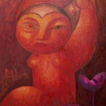 Painting titled "Moon angel" by Tsvetomir Assenov, Original Artwork, Other