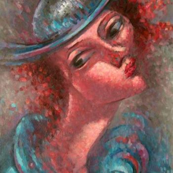 Painting titled "Portrait de Renée" by Tsvetomir Assenov, Original Artwork, Oil