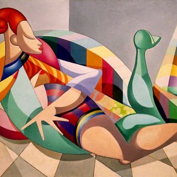 Pintura titulada "Figure couchée IV" por Tsvetomir Assenov, Obra de arte original, Oleo