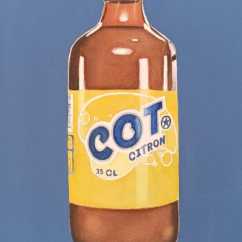 Painting titled "Cot Citron" by Assia Benkahoul, Original Artwork, Watercolor