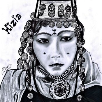 Dessin intitulée "Hizia" par Assia Lounas, Œuvre d'art originale, Crayon