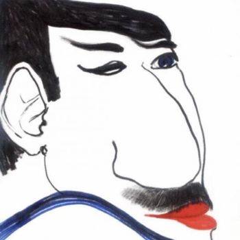 Dibujo titulada "Cp0141-Kabuki" por Elio Assis Peniagoa, Obra de arte original