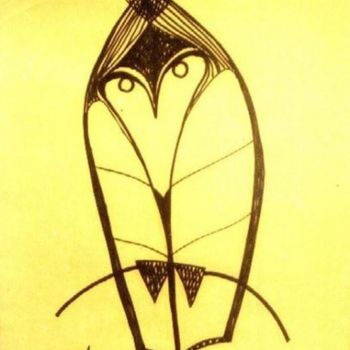 Dibujo titulada "La lechuza" por Elio Assis Peniagoa, Obra de arte original